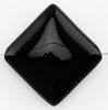 Edelstein Obsidian, Kissen glatt - diagonal gebohrt - 18 mm, 1 Stück