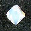 Swarovski Perlen 6301 Doppelkegel 6 mm quer gebohrt white opal AB - REST 3 Stück
