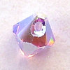 Swarovski Perlen 6301 Doppelkegel 6 mm quer gebohrt violet AB 2x - REST 1 Stück