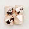 Swarovski Perlen 6328 Doppelkegel 6 mm quer gebohrt crystal rose gold 2x - REST 1 Stück