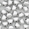 Glasperlen Doppelpyramide 4 mm silber metallic matt (100 Stk. Packung)